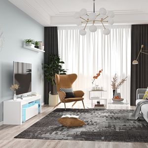 Tavolino da Caffè a Cascata a Forma di C in Acrilico Trasparente da 32 Pollici, Spessore 0,5 Pollici, Tavolo da Tè in Lucite, Arredamento Multifunzione per Soggiorno - Vetro - Product Image 4