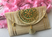 Dompet buatan tangan India ramah lingkungan Gota Pati untuk kerja mewah desain amplop pernikahan dompet hadiah buatan tangan dompet pernikahan amplop