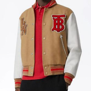 Nouvelle Arrivée Veste Letterman en Toile et Laine pour Hommes, Ensemble Varsity Personnalisé avec Broderie et Patchwork Frontal Rouge et Blanc – Vente en Gros Rapid Sports - Product Image 4