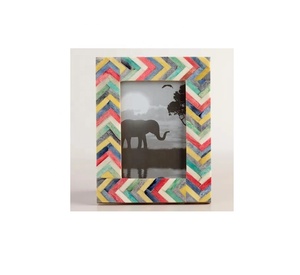 Handmade Eco-Friendly Bone Inlay Resin Rectangle Horizontal <b>Rustic</b> Modern Classic Photo Frame for Tabletop - Product Image 2