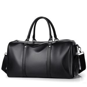 Unisex PU Leather Duffle <b>Bag</b> with Double Handle Zipper Closure Premium Quality Large Capacity for Travel - Product Image 1