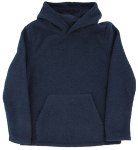 Sweat-shirt à capuche unisexe en polaire bleu marine, coupe classique, pull décontracté avec poche avant, 420g, doublure solide, vêtements d'hiver - Product Image 5