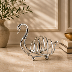 Metal Swan Book <b>Rack</b> with Elegant Curved Structure for <b>Magazine</b> Storage Reading Corner Office and Home Display - Product Image 1