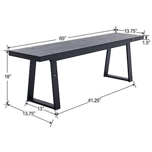 Reclaimed Sheesham Wood <b>Bench</b> with Metal <b>Legs</b> | Handcrafted Moradabad - Product Image 5