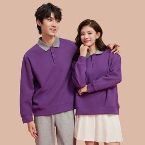 Haute qualité 310gsm coton Polyester Spandex unisexe blanc contraste col Polo sweat étudiant personnel uniforme pour hommes femmes - Product Image 2