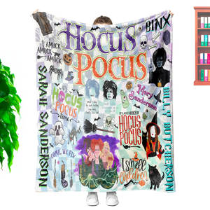 Conçu sur mesure Halloween sorcière <span class=keywords><strong>soeurs</strong></span> imprimé léger flanelle jeter couverture doux et chaud 100% polyester grand cadeau - Product Image 4