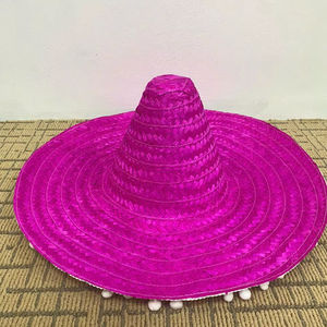 ผลิตหมวกสานปักมือแบบ OEM สไตล์เม็กซิกัน ปีกกว้าง สำหรับงานปาร์ตี้แฟนซี งานเทศกาล ซอมเบรโร - Product Image 1