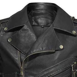 Meilleure veste en cuir de mouton pour homme, col montant, logo sur le devant, imperméable, respirante, décontractée pour l'hiver - Product Image 4