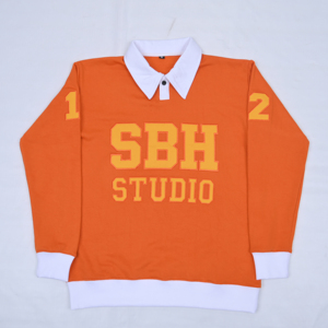 Maillot de rugby de style polo pour homme, qualité supérieure, logo personnalisé avec broderie chenille sur le devant et les manches. - Product Image 2