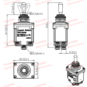 Toowei chuyển đổi thiết bị chuyển mạch không thấm nước kín chuyển đổi chuyển đổi cho Boom Lift bộ phận máy kéo - Product Image 5