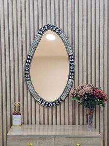 Cadre de miroir en os de chameau fait main, écologique, avec logo personnalisé, design floral élégant - Product Image 6