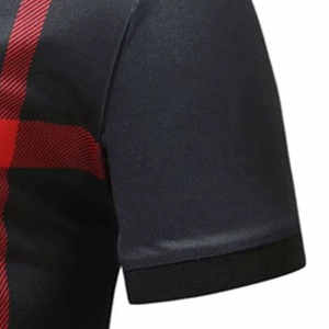 Polo sur mesure à manches courtes avec patte de boutonnage contrastante, style décontracté urbain, haut d'été, vente en gros - Product Image 5