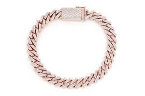 Men's 18K Gold Plated Diamond Chain <b>Bracelet</b> Round Brilliant Cut Pave Setting Luxury Everyday Wear Geometric Link Design - Product Image 2