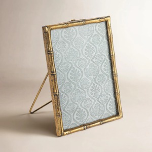 Decorative Faux Bamboo Textured Tabletop Picture <b>Frame</b> Classic Gold Tone Bamboo <b>Design</b> <b>Wall</b> Art <b>Frame</b> - Product Image 6