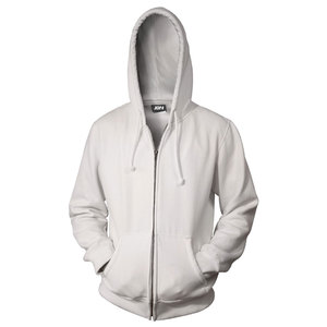 Unisex White Full Zip Hooded Sweatshirt With Side Pockets Casual Autumn Wear <b>100</b>% Cotton Midweight Regular Fit - Product Image 1