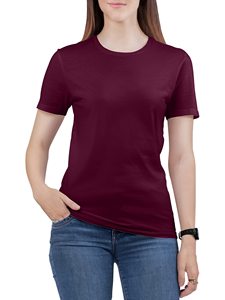 เสื้อยืดคอกลมแขนสั้นผ้าฝ้ายเรียบสำหรับผู้หญิง, เสื้อยืดสีพื้นลำลองสำหรับผู้หญิง สวมใส่สบาย - Product Image 6