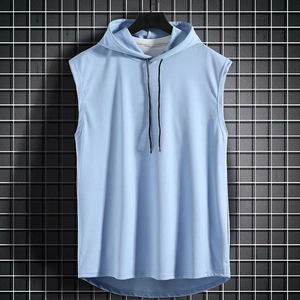 Débardeur de sport pour homme ARTIZ INTERNATIONAL personnalisé en gros, col rond, anti-boulochage, séchage rapide, respirant, polyester/coton côtelé - Product Image 6