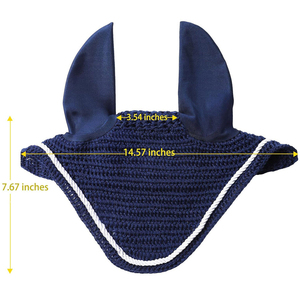 Couvre-oreilles équestres personnalisables pour chevaux, voiles anti-mouches à bord festonné avec cordon et garniture scintillante, bonnets pour chevaux - Product Image 4