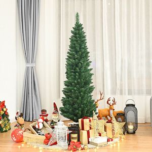 Albero di Natale Artificiale Sottile in PVC da 1,5m a 2,7m con Supporto in Metallo - Product Image 3