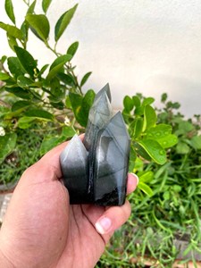 Pirámide de Cristal de Ágata Negra Tallada a Mano, Piedra Curativa para el Día de San Valentín, Recuerdo, Fabricante OEM ODM - Product Image 5