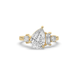 Anillo de Lujo para Mujer con Diamante Cultivado en Laboratorio de Corte Brillante en Forma de Pera de 2.60 Quilates, Oro Sólido de 14K, Certificado IGI - Product Image 5