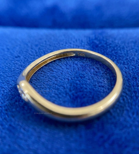 14K Gold V Diamond <b>Stacking</b> Band Chevron Wedding <b>Ring</b> Minimalist Lab Diamond V Shape Bridal Stackable Engagement Luxury Jewelry - Product Image 4