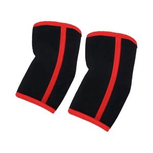 Manguito de compresión para codo con ribete rojo para levantamiento de pesas, entrenamiento de fuerza, rendimiento en el gimnasio, soporte de neopreno, fabricante - Product Image 2