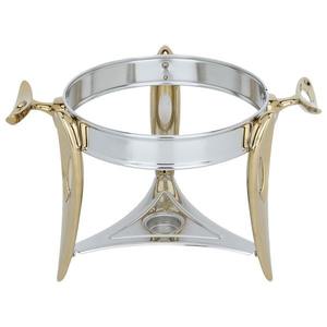Soupière de luxe en or et argent avec bol en verre, chauffe-plats en acier inoxydable pour buffet de mariage, fête, traiteur - Product Image 3