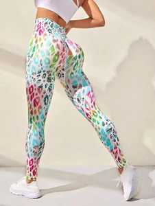 Leggings imprimés taille haute pour femmes, pantalon de yoga sportif extensible, motif léopard, toutes saisons, tricoté en spandex - Product Image 2