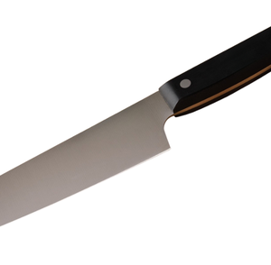 Ensemble de couteaux de cuisine noir, argent et beige avec manches rivetés, bloc de rangement, ciseaux et aiguiseur pour trancher, hacher et cuisiner - Product Image 2
