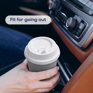 ฝาพลาสติกสีขาวแบบใช้แล้วทิ้ง 200 ชิ้น 3.54 ชิ้นต่อขนาด สำหรับแก้วกระดาษขนาด 10 ออนซ์ 12 ออนซ์ 16 ออนซ์ 20 ออนซ์ มี 4 ขนาดให้เลือก - Product Image 1