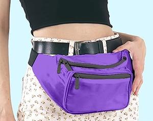 Sacs banane, sacs de taille, sacs de poitrine, sacs bandoulière personnalisés, couleur violet uni, vente en gros, faible MOQ - Product Image 2