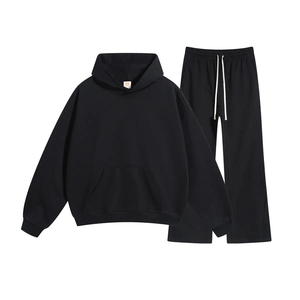 Ensemble survêtement homme en molleton 100% coton 400 GSM avec logo personnalisé, coupe oversize, idéal pour l'hiver - Product Image 2