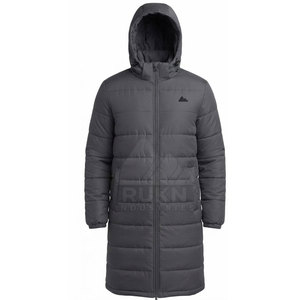 Best Choice Men Bench <b>Coat</b> Hooded <b>Waterproof</b> Lightweight Winter Wear Full Front Zipper Padded Thick <b>Long</b> Warm Outdoor Casual - Product Image 5