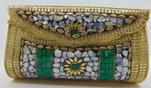 Blue Mosaic <b>Metal</b> Clutch Bag Beaded Evening Purse Handmade Women Party Clutch <b>Wallet</b> Handmade High Quality For Ladies & Girls - Product Image 4