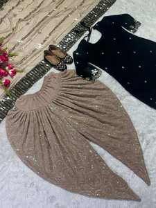 ชุดเดรสออกงานสำหรับผู้หญิง ดีไซน์เนอร์แบรนด์ดัง คอลเลคชั่นพิเศษสำหรับฤดูร้อน ผ้าจอร์เจตต์เนื้อหนา ปักลายอย่างประณีต ประดับเลื่อมขนาด 5 มม. จาก FATEMA FASHION - Product Image 6