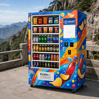 Distributeur automatique de boissons froides et de collations avec présentoir pour boissons en bouteille et en canette, paiements flexibles et télécommande