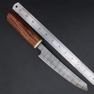 Ensemble de couteaux de chef professionnels en acier Damas fait main, 7 pièces, manche en bois, pour chefs, cuisiniers, couteau de cuisine - Product Image 4