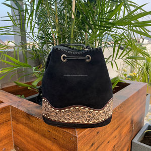 OEM sac seau pour femmes en cuir suédé usiné à la main avec point de démarrage personnalisé sacs à bandoulière vintage en cuir véritable - Product Image 5