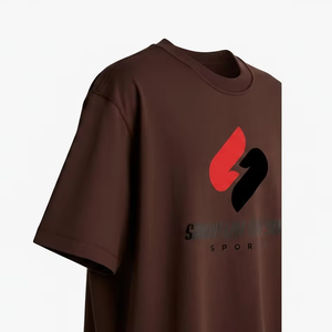 T-shirt Homme Oversize à Épaules Tombantes en Coton Lourd Coupe Ample Décontractée Streetwear Uni Manches Courtes Personnalisable Vente en Gros - Product Image 4