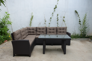 Conjunto de Sofá de Ratán y Acero con Vidrio Templado para Exteriores, Modelo Salerno, de Una Plaza, para Jardín, Villa, Sala de Estar, Uso en Hoteles - Product Image 4