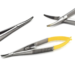 Instrumentos Oftalmológicos Manuales con Fuente de Alimentación, Portaagujas Curvo Castroviejo de 11 mm con Puntas Cónicas - Product Image 1