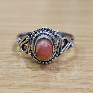3.7 Grams Rhodochrosite <b>Crystal</b> <b>Ring</b> Elegant and Unique Jewelry Piece - Product Image 1