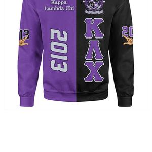 Lambda Fraternity <b>Embroidery</b> Men's Crewneck <b>Sweatshirt</b> Customized Chenille <b>Embroidery</b> Plus Size O-Neck University - Product Image 5