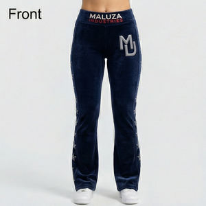 Leggings Morados Personalizados con Pedrería, Cintura Alta, Estilo Urbano, Elásticos, Pantalones de Moda para Mujer, Ajuste Profesional - Product Image 1