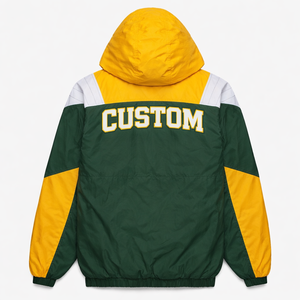 Mens Cotton/Polyester Half Zip Windbreaker Pullover <b>Jacket</b> <b>Waterproof</b> Breathable Oversized High Quality Premium OEM Bulk - Product Image 2