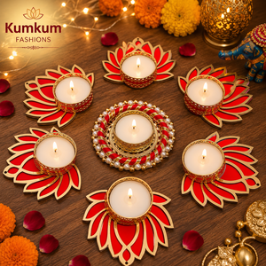 New Arrival Handmade Lotus Rangoli Tealight <b>Candle</b> Holder Set Metal Diwali Pooja Home Decor Wedding Return Gift Favors - Product Image 2