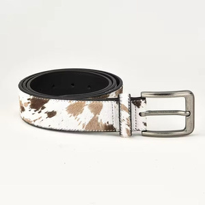 Ceinture en cuir de vachette personnalisable de haute qualité, confortable et tendance, pour hommes, style décontracté avec boucle en acier - Product Image 3