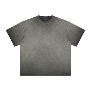 Camiseta de Alta Calidad con Lavado Ácido, Estilo Hip Hop Urbano, Logotipo Personalizado, Camisetas con Lavado Ácido para Hombre, Precio al por Mayor - Product Image 4