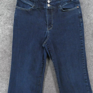 Pantalon évasé ample pour femme de haute qualité, en jean de coton, taille haute, coupe large, bleu délavé vintage - Product Image 3
